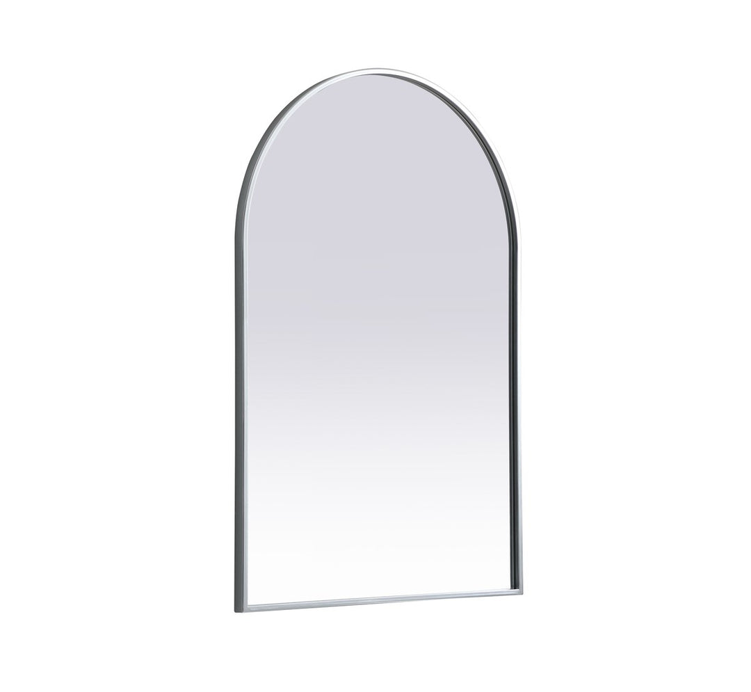 Metal Frame Arch Mirror 24X36 Inch In Silver