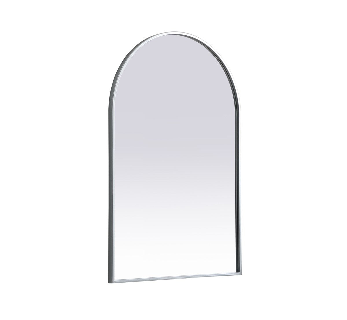 Metal Frame Arch Mirror 24X36 Inch In Silver