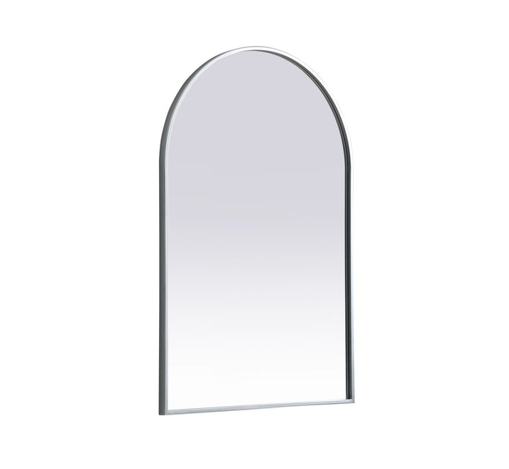 Metal Frame Arch Mirror 24X36 Inch In Silver