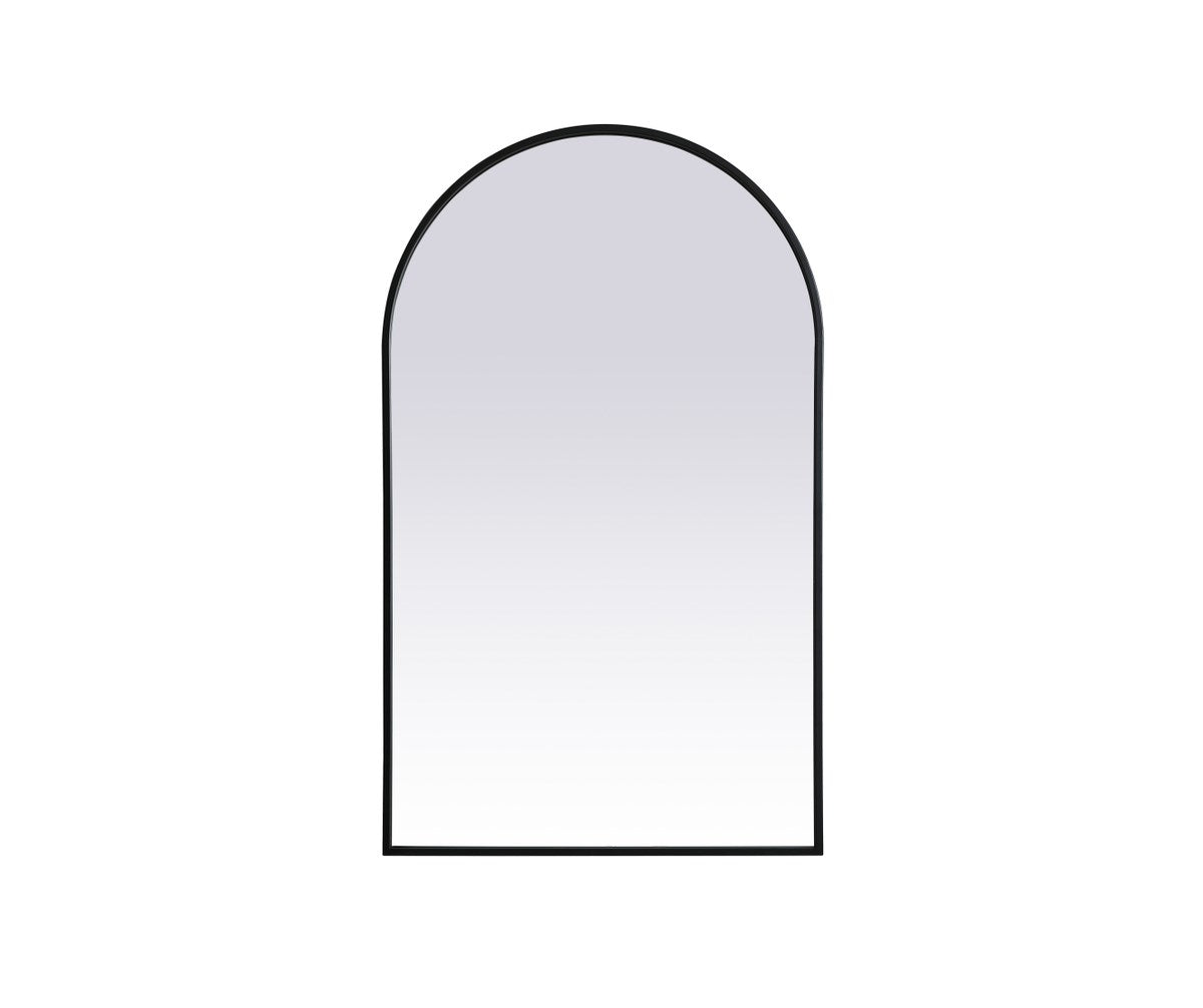 Metal Frame Arch Mirror 24X40 Inch In Black by Elegant Decor