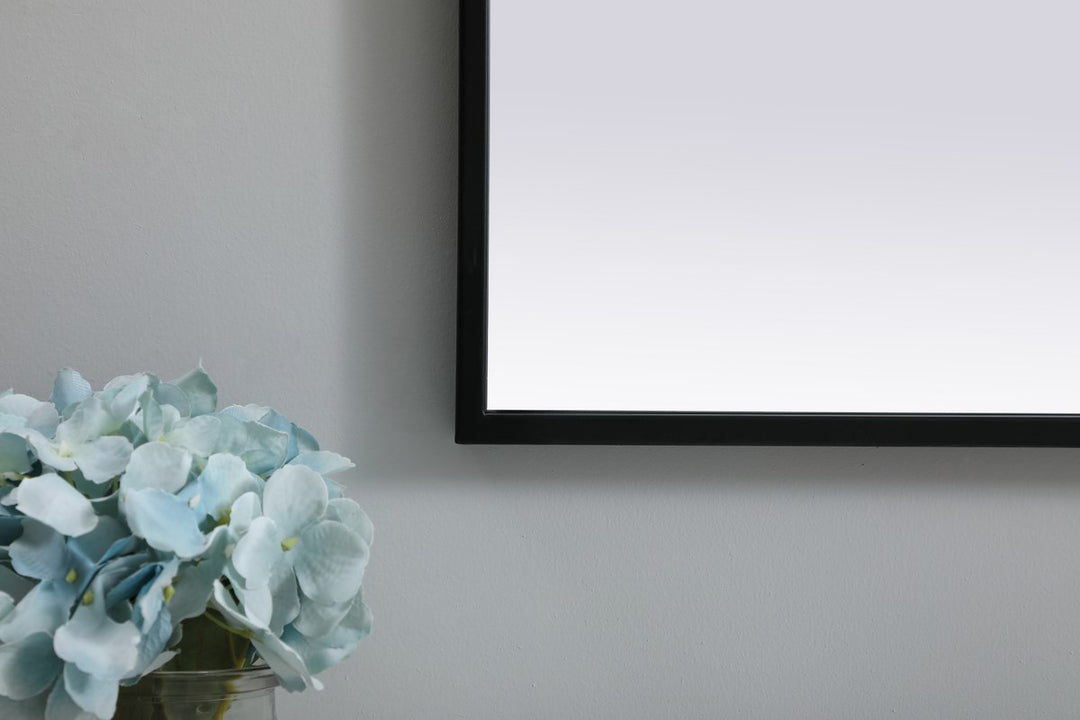 Metal Frame Arch Mirror 24X40 Inch In Black