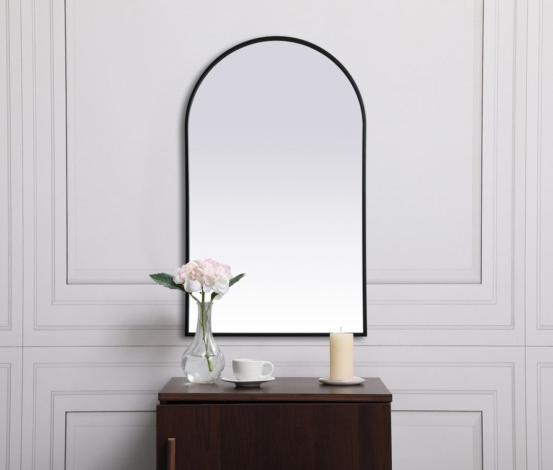Metal Frame Arch Mirror 24X40 Inch In Black