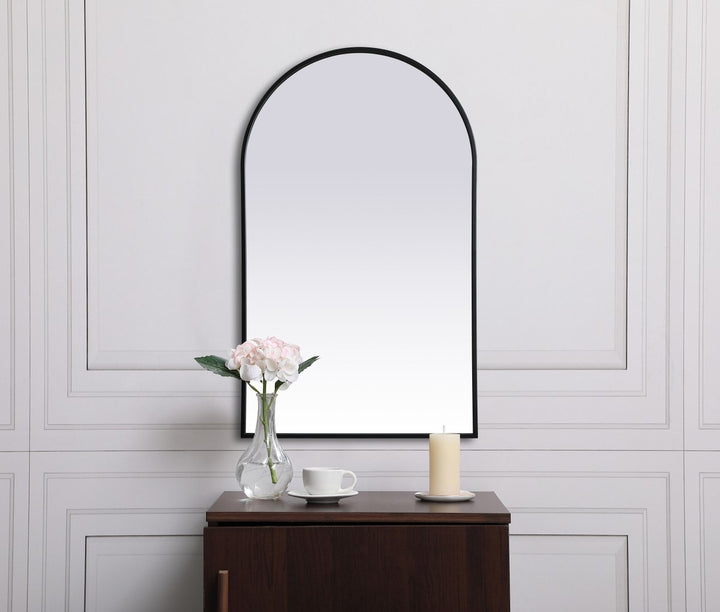 Metal Frame Arch Mirror 24X40 Inch In Black