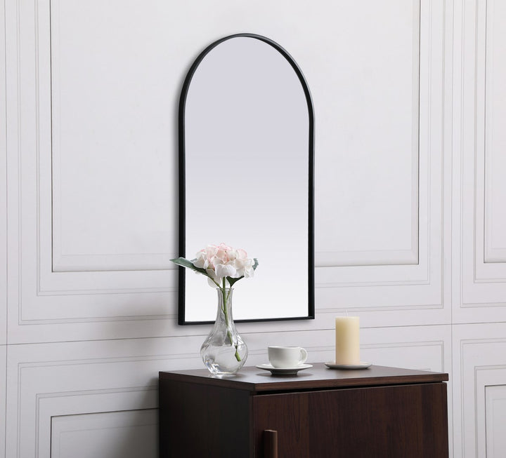 Metal Frame Arch Mirror 24X40 Inch In Black