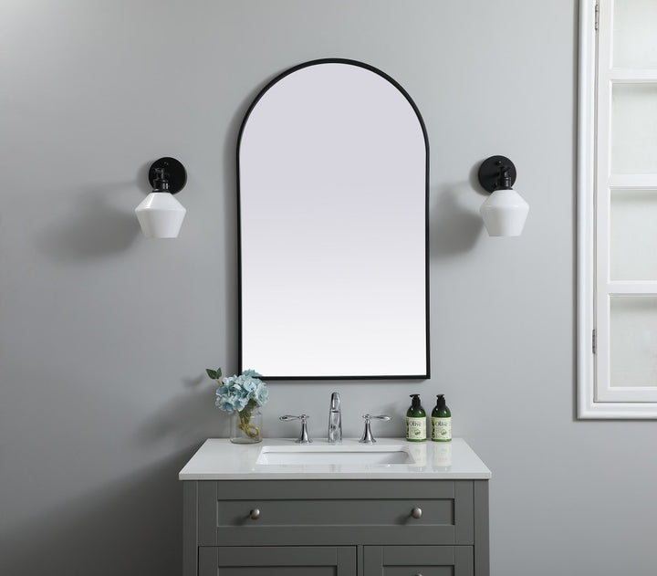 Metal Frame Arch Mirror 24X40 Inch In Black
