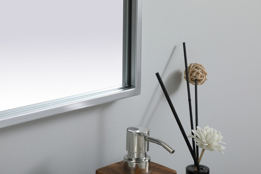 Metal Frame Arch Mirror 24X40 Inch In Silver
