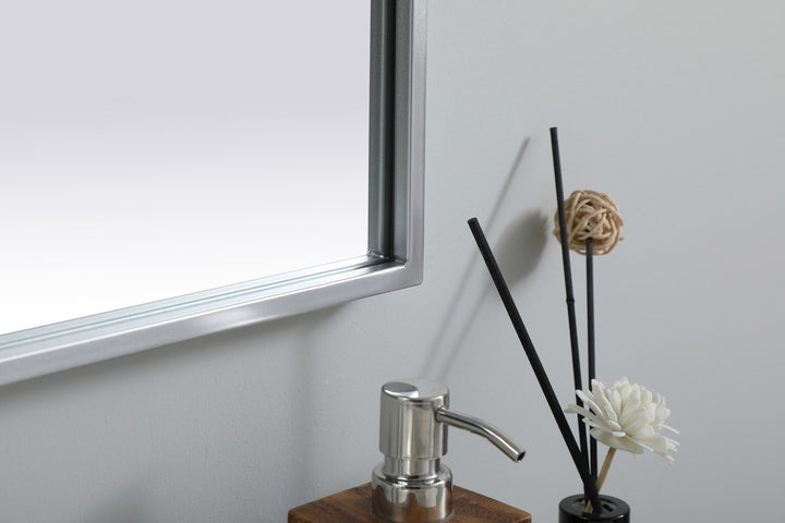 Metal Frame Arch Mirror 24X40 Inch In Silver