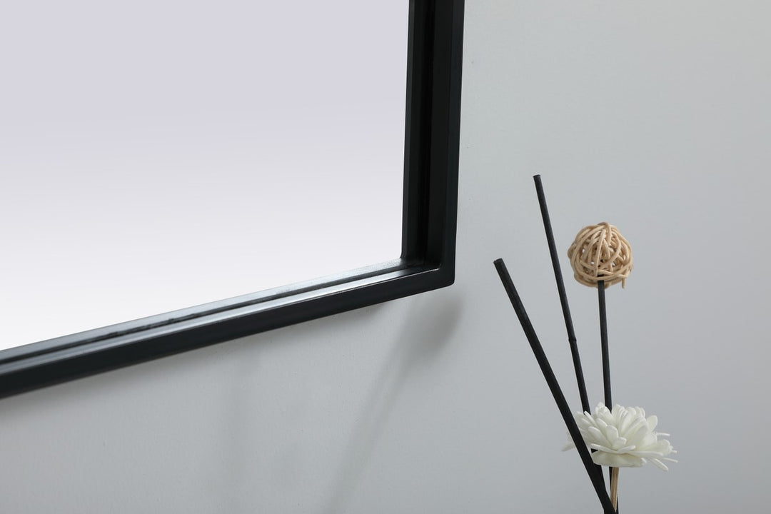 Metal Frame Arch Mirror 27X30 Inch In Black