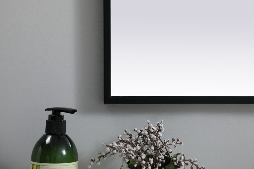 Metal Frame Arch Mirror 27X30 Inch In Black
