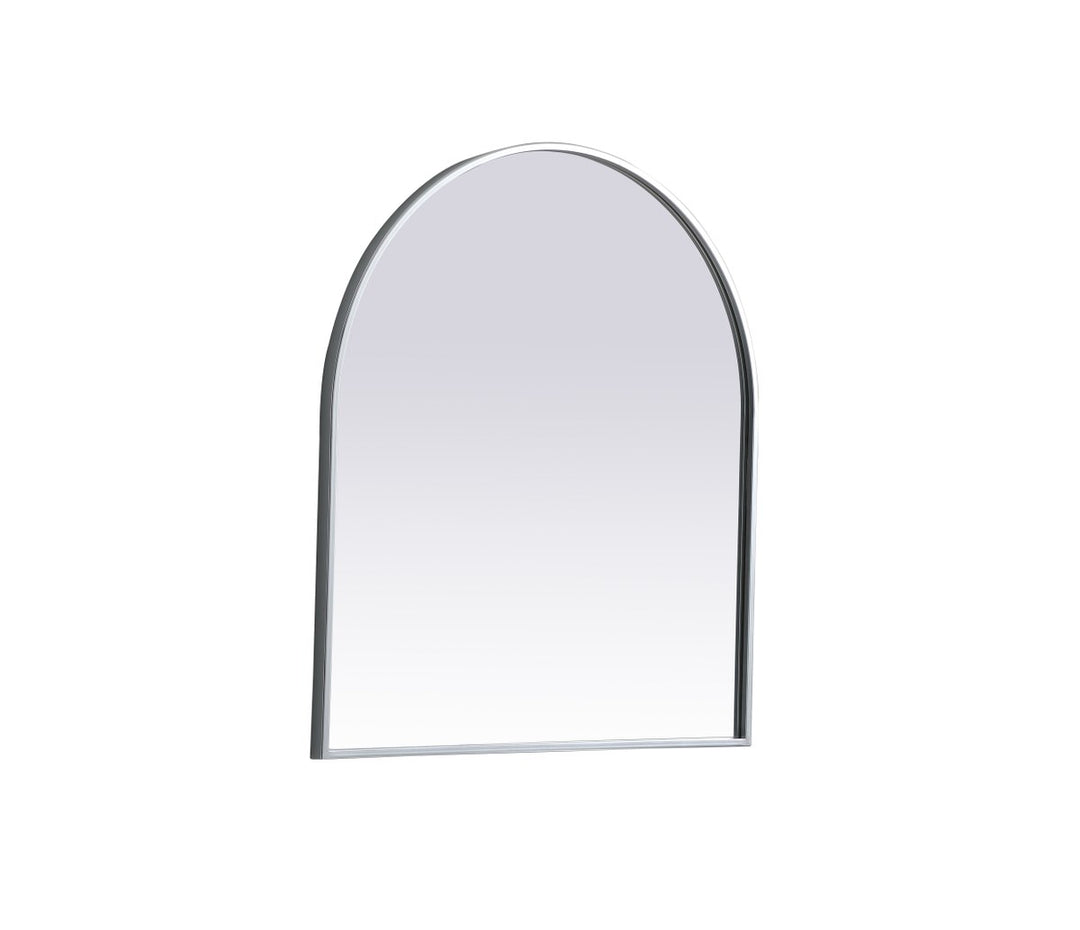 Metal Frame Arch Mirror 27X30 Inch In Silver