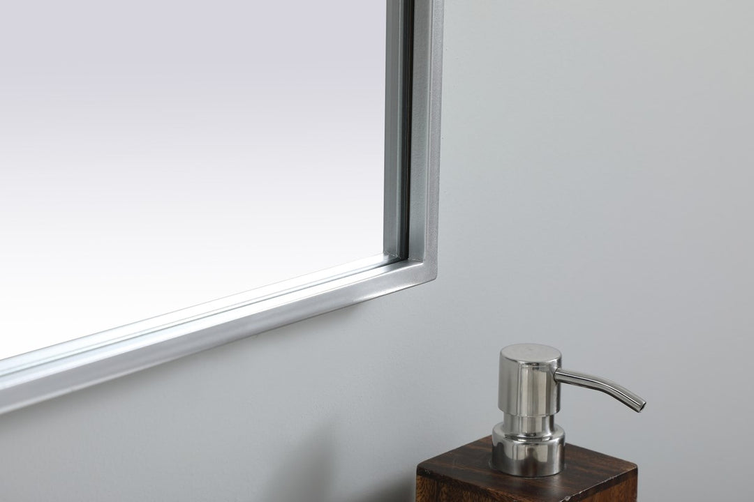 Metal Frame Arch Mirror 27X30 Inch In Silver