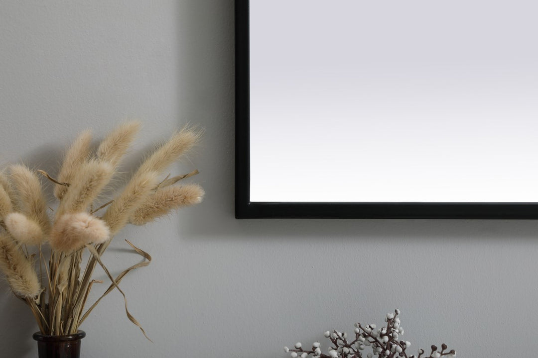 Metal Frame Arch Mirror 27X36 Inch In Black