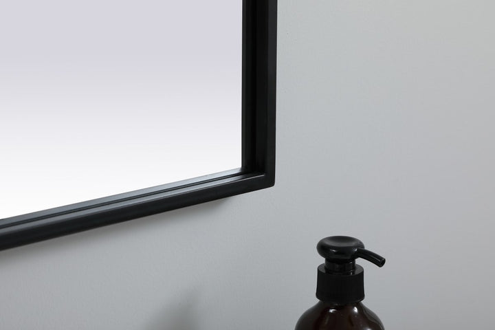 Metal Frame Arch Mirror 27X36 Inch In Black
