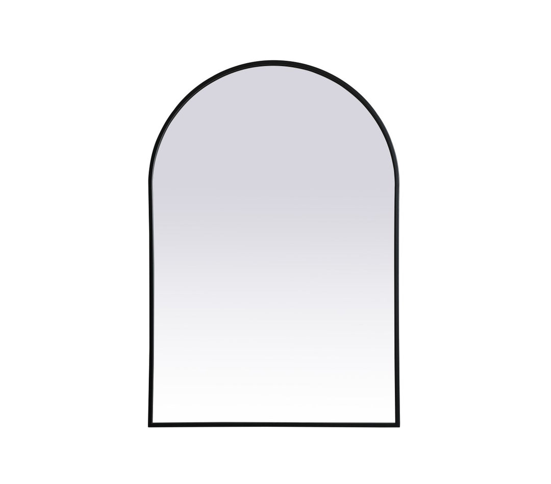 Metal Frame Arch Mirror 27X40 Inch In Black by Elegant Decor