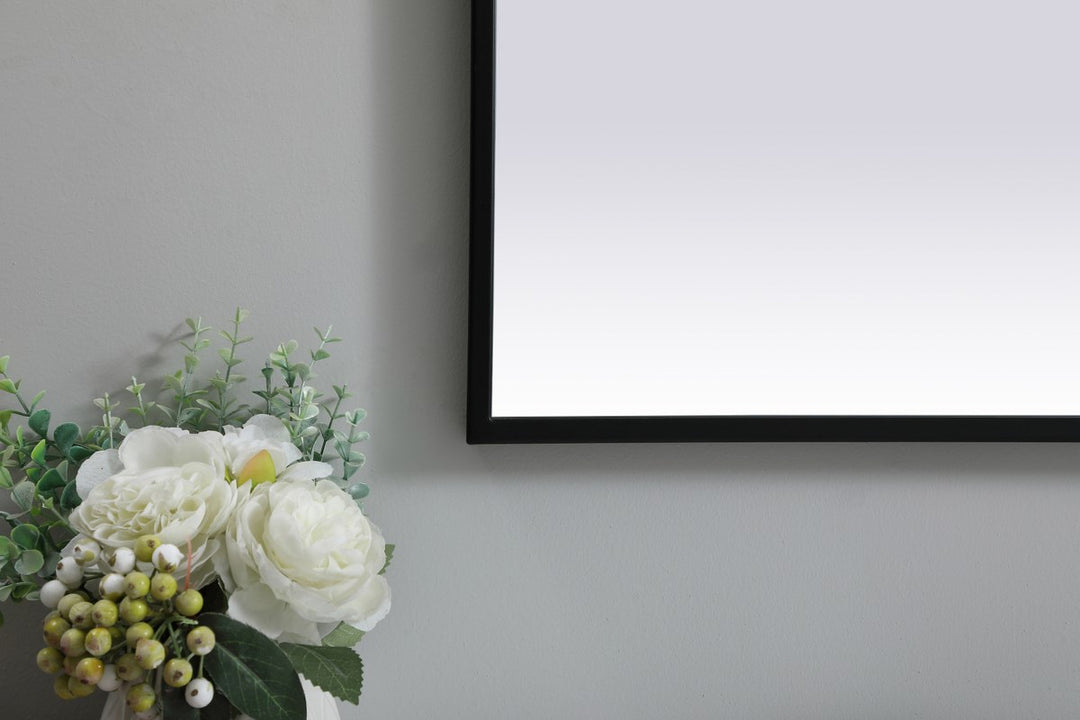 Metal Frame Arch Mirror 27X40 Inch In Black