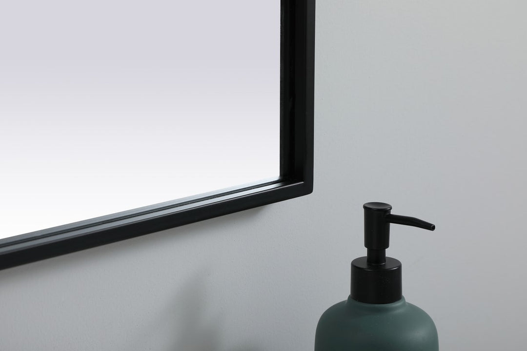 Metal Frame Arch Mirror 27X40 Inch In Black