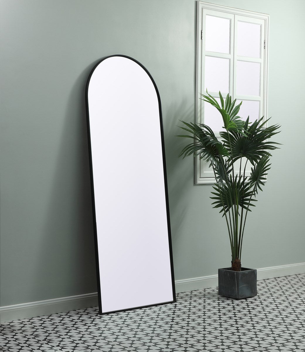 Metal Frame Arch Full Length Mirror 28X74 Inch In Black