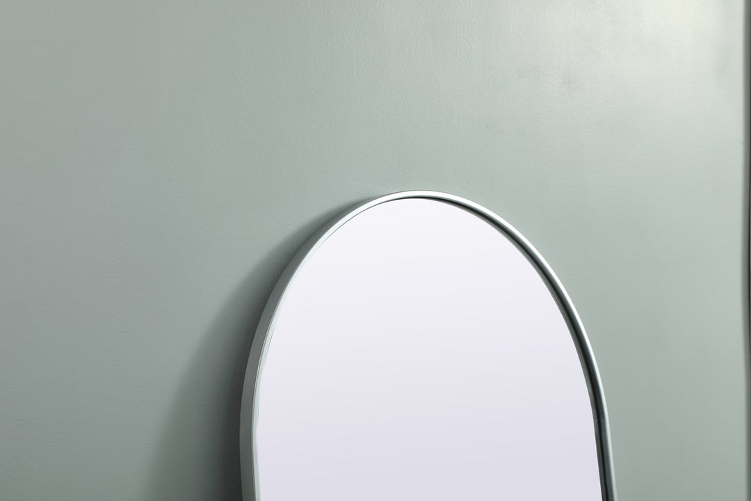 Metal Frame Arch Full Length Mirror 28X74 Inch In Silver
