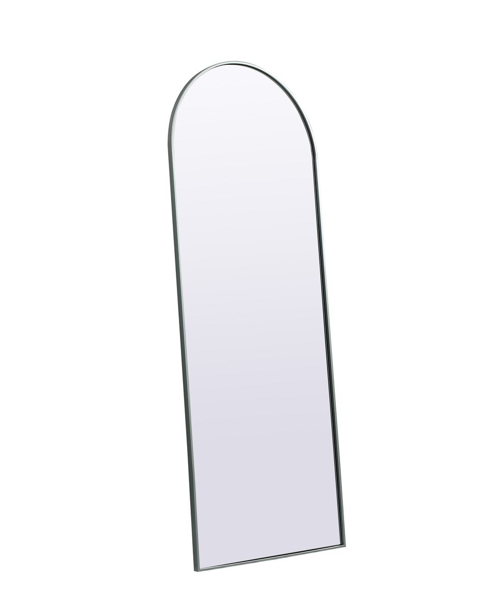 Metal Frame Arch Full Length Mirror 28X74 Inch In Silver