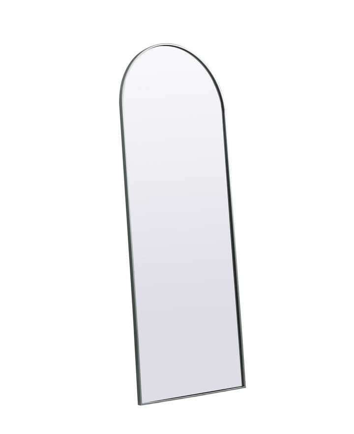 Metal Frame Arch Full Length Mirror 28X74 Inch In Silver
