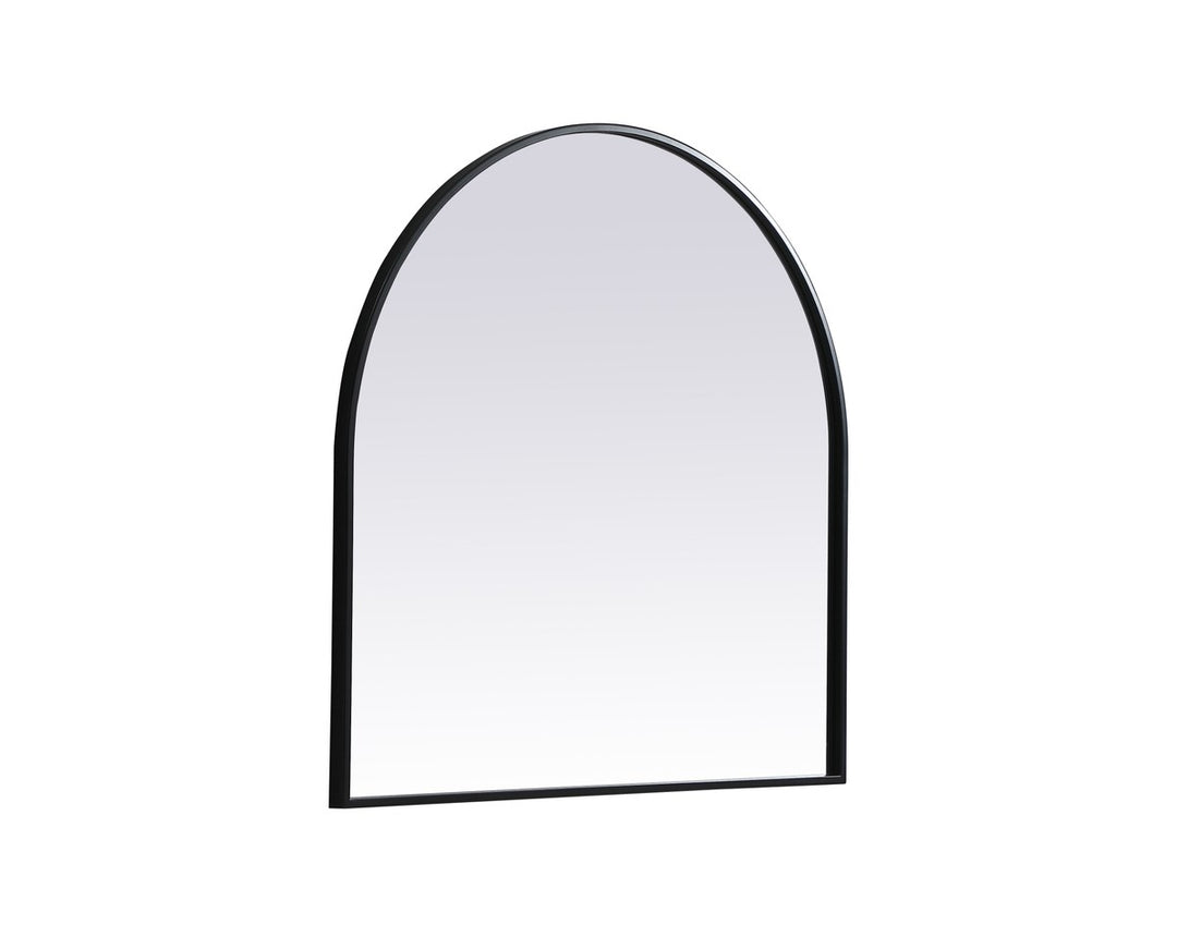 Metal Frame Arch Mirror 30X30 Inch In Black