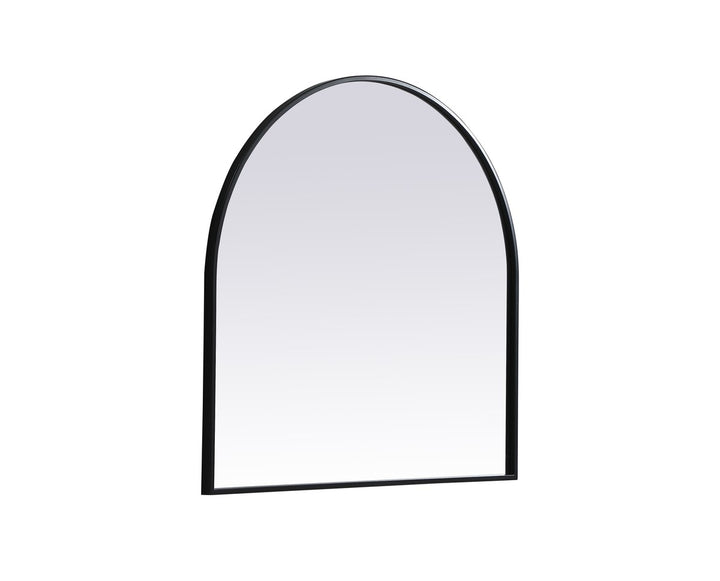 Metal Frame Arch Mirror 30X30 Inch In Black