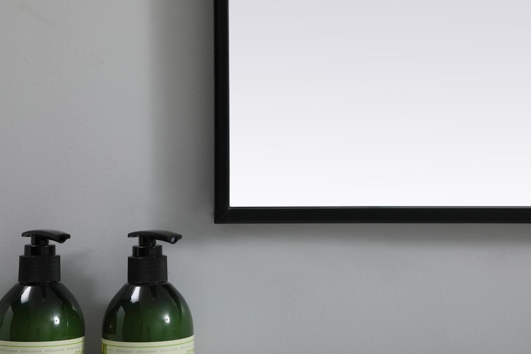 Metal Frame Arch Mirror 30X30 Inch In Black