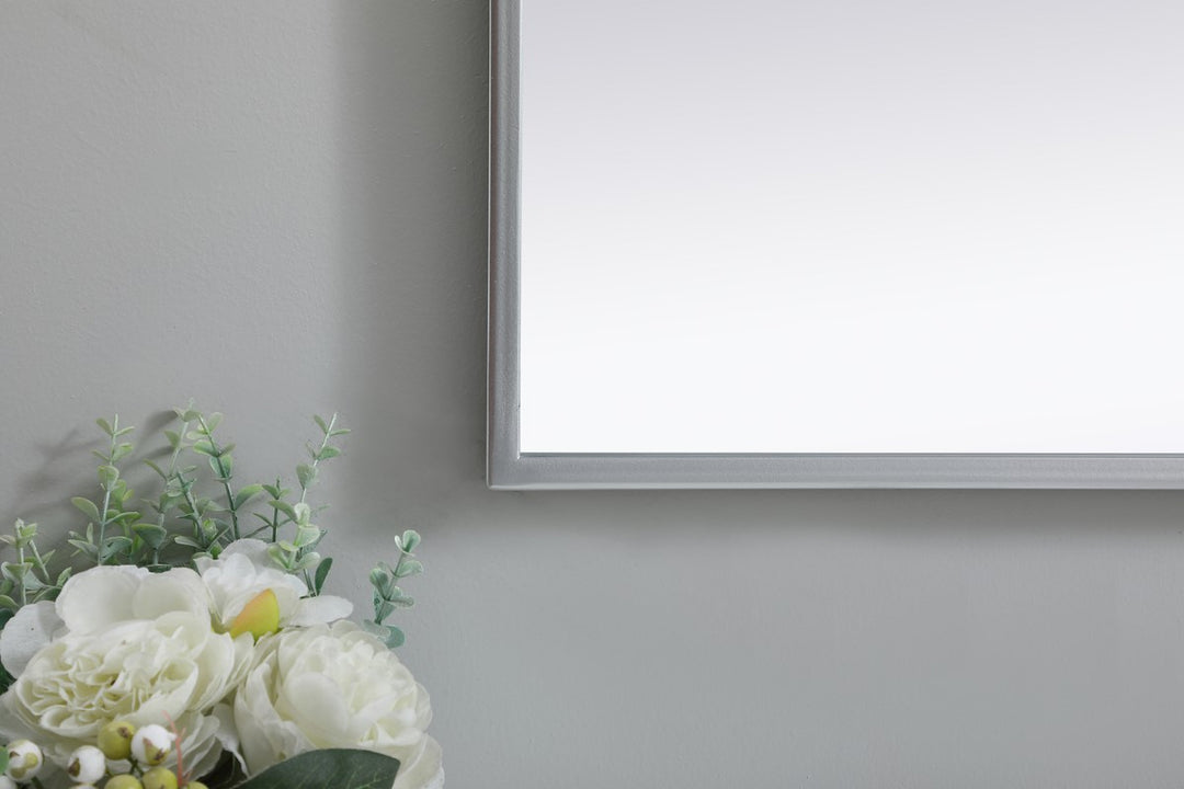 Metal Frame Arch Mirror 30X30 Inch In Silver