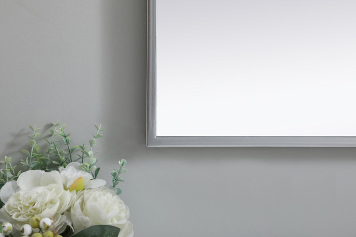 Metal Frame Arch Mirror 30X30 Inch In Silver