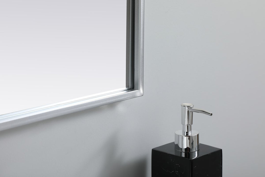 Metal Frame Arch Mirror 30X30 Inch In Silver