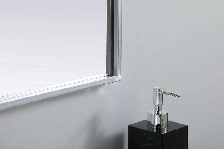 Metal Frame Arch Mirror 30X30 Inch In Silver