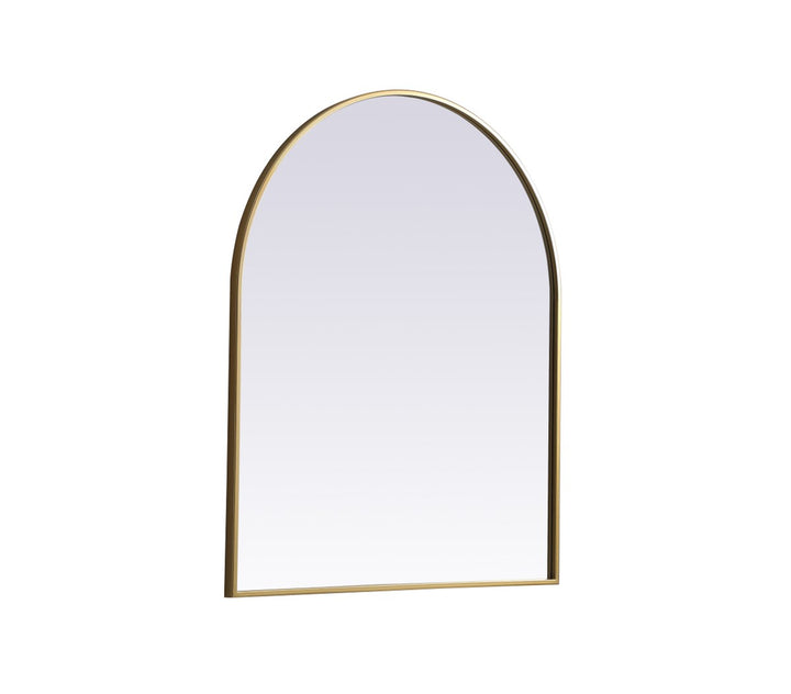 Metal Frame Arch Mirror 30X36 Inch In Brass