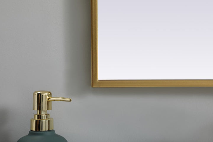 Metal Frame Arch Mirror 30X36 Inch In Brass