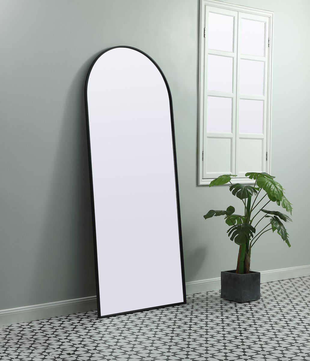 Metal Frame Arch Full Length Mirror 32X76 Inch In Black