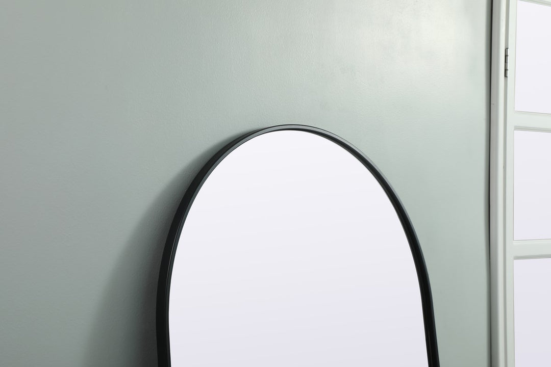 Metal Frame Arch Full Length Mirror 32X76 Inch In Black