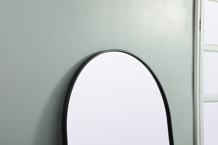 Metal Frame Arch Full Length Mirror 32X76 Inch In Black
