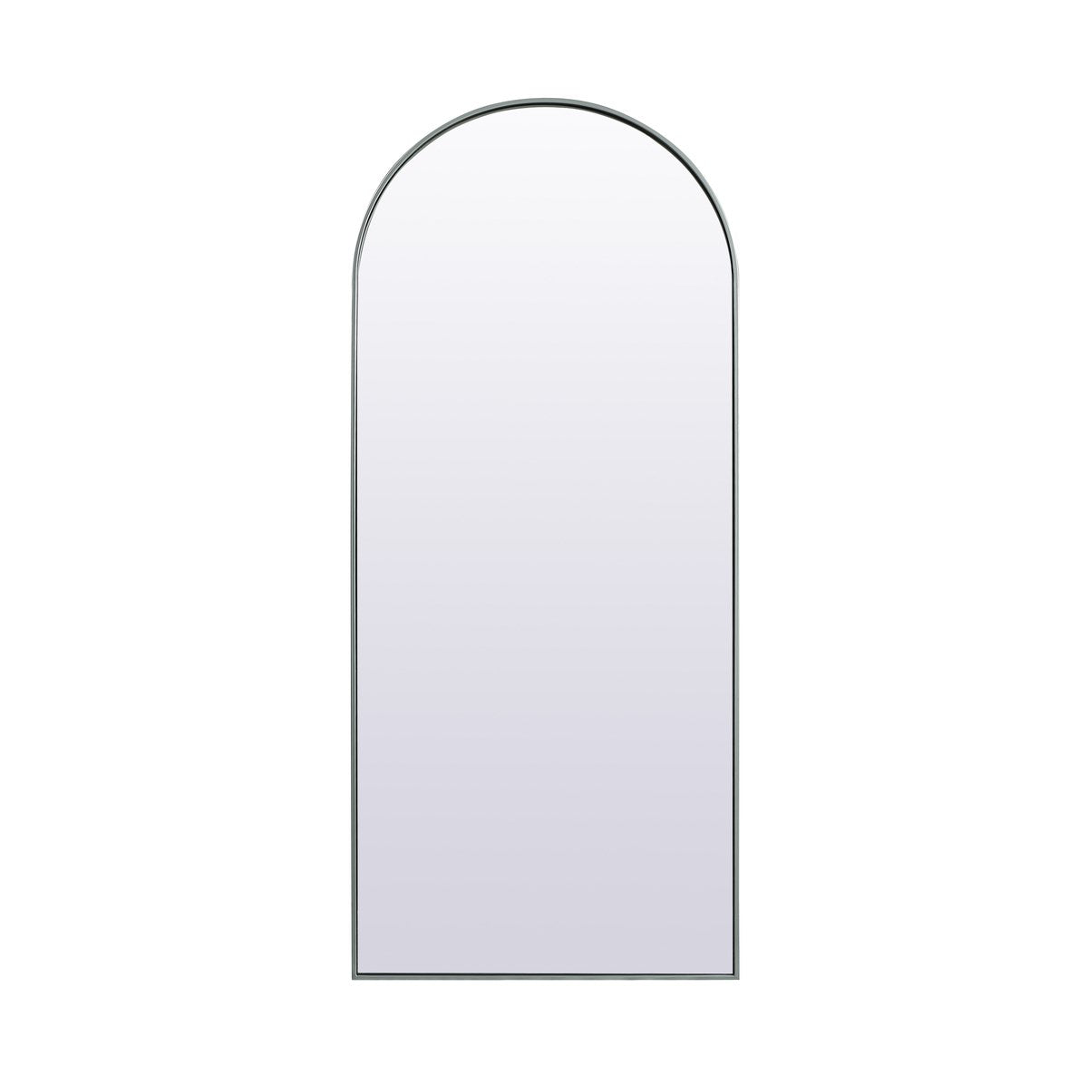 Metal Frame Arch Full Length Mirror 32X76 Inch In Silver by Elegant Decor