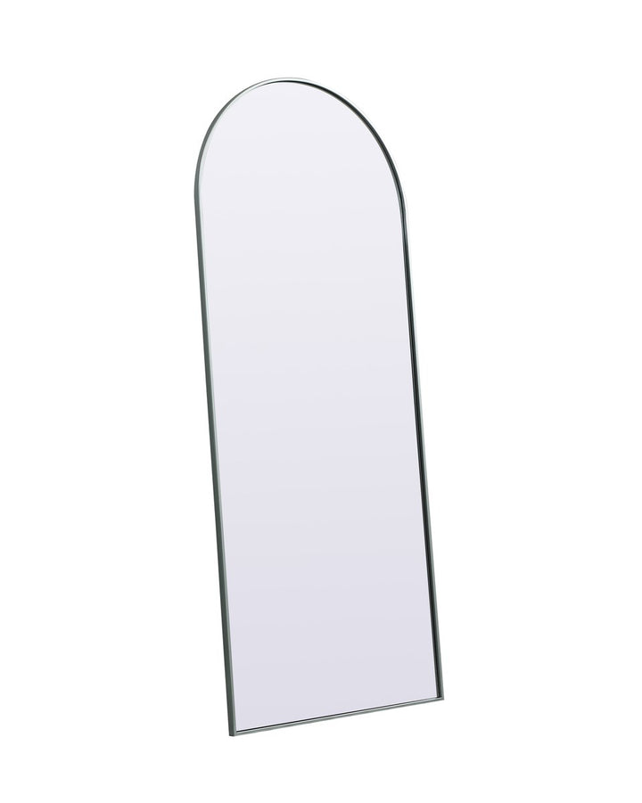 Metal Frame Arch Full Length Mirror 32X76 Inch In Silver