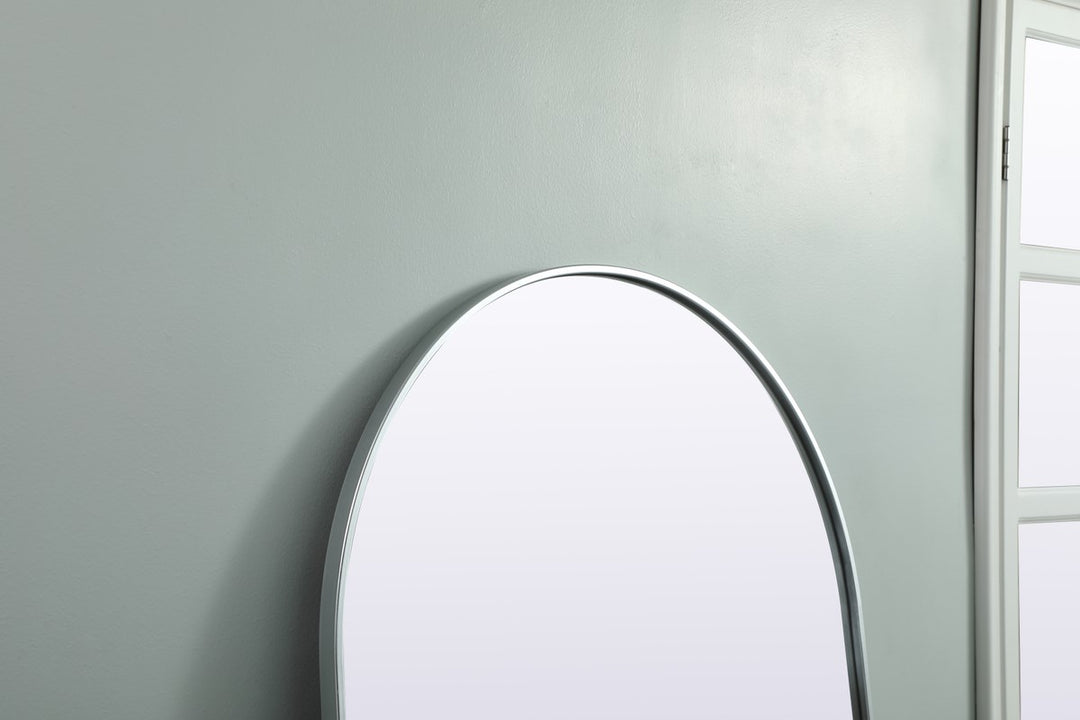 Metal Frame Arch Full Length Mirror 32X76 Inch In Silver