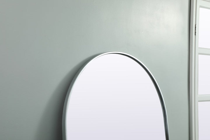 Metal Frame Arch Full Length Mirror 32X76 Inch In Silver