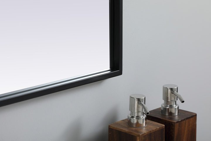 Metal Frame Arch Mirror 33X24 Inch In Black