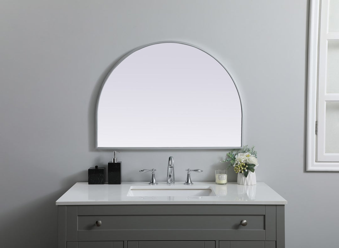 Metal Frame Arch Mirror 33X24 Inch In Silver
