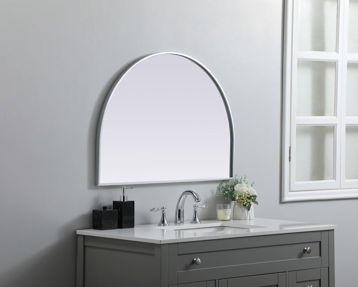 Metal Frame Arch Mirror 33X24 Inch In Silver