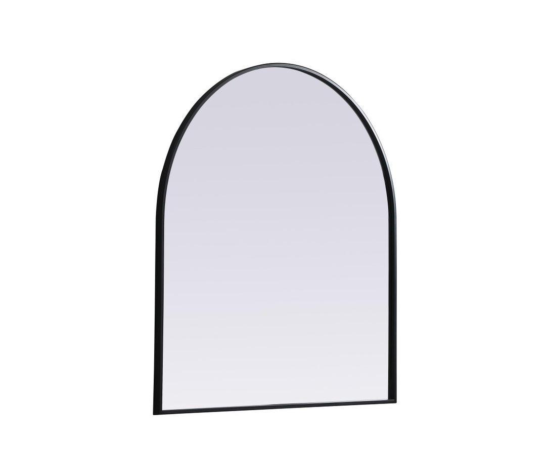 Metal Frame Arch Mirror 33X36 Inch In Black