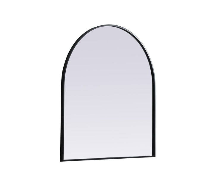 Metal Frame Arch Mirror 33X36 Inch In Black