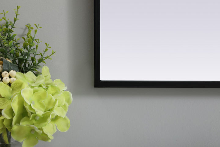 Metal Frame Arch Mirror 33X36 Inch In Black