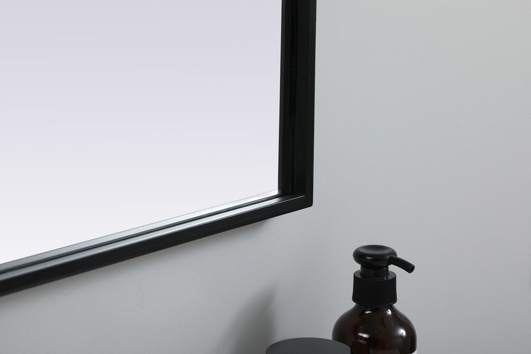 Metal Frame Arch Mirror 33X36 Inch In Black