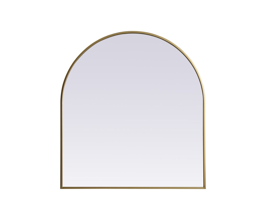 Metal Frame Arch Mirror 33X36 Inch In Brass by Elegant Decor