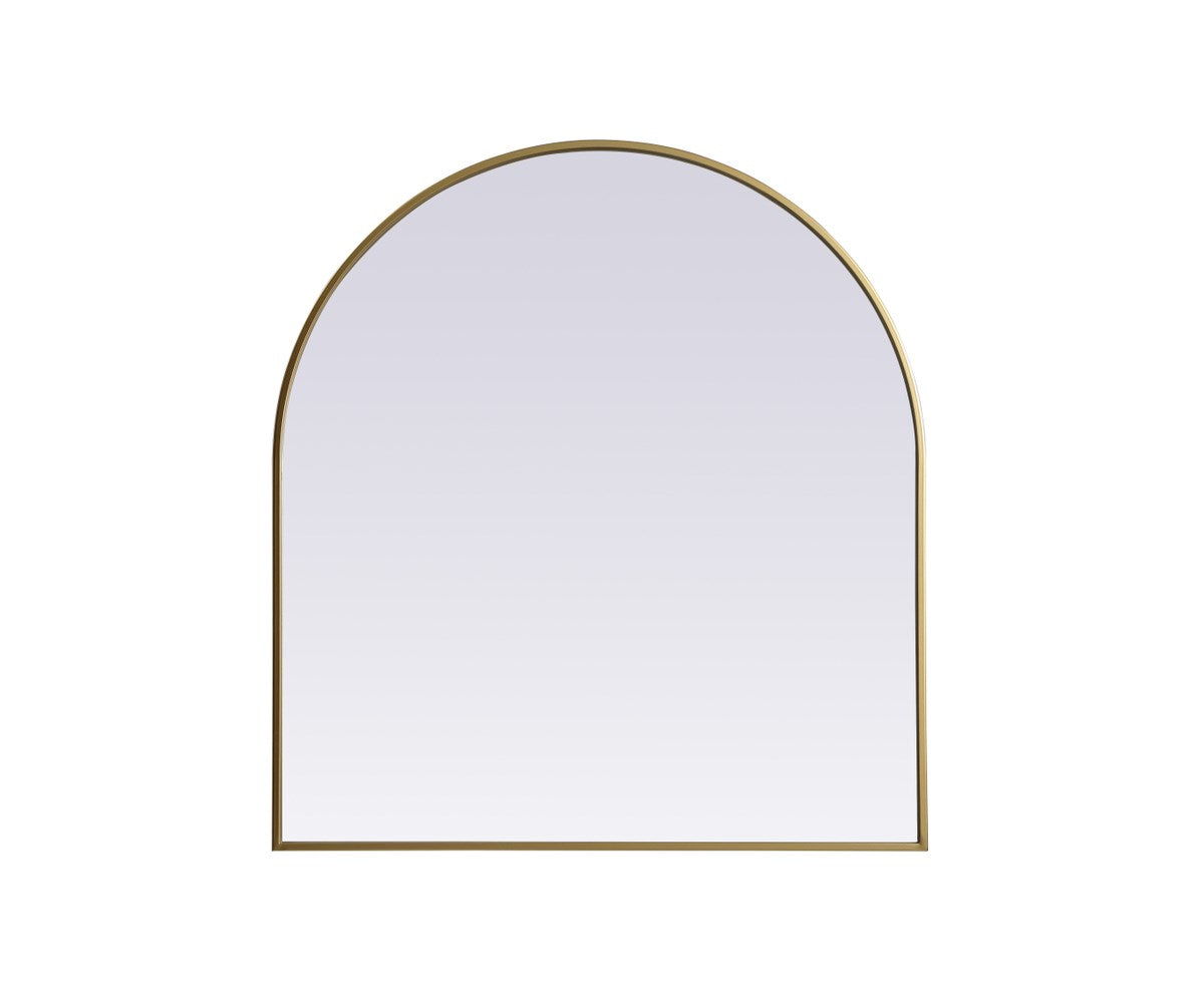 Metal Frame Arch Mirror 33X36 Inch In Brass by Elegant Decor