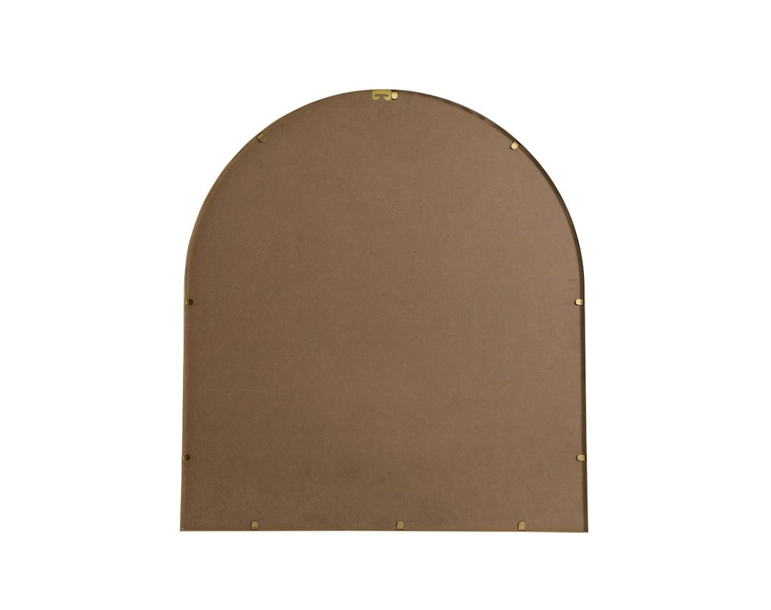 Metal Frame Arch Mirror 33X36 Inch In Brass